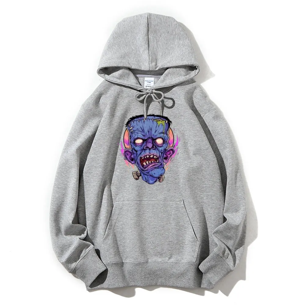 Mens Halloween Zombie Heads Graphic Hoodies