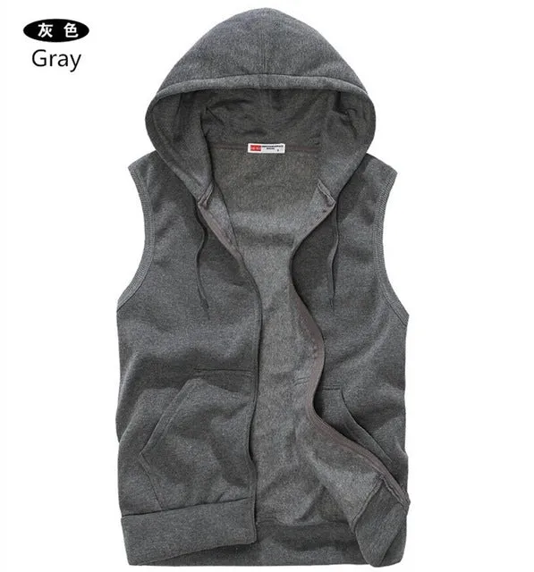 Mens Sleeveless Hoodies Fashion Casual Hooded Sweatshirt Men Hip Hop Hoodie Men's Sportswear High Quality 5 Color Size M-XXL A36