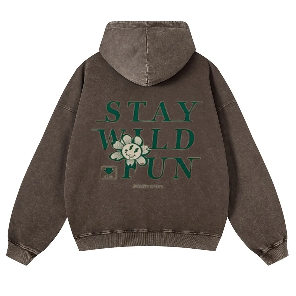 Mens Vintage Stay Wild Fun Hoodies