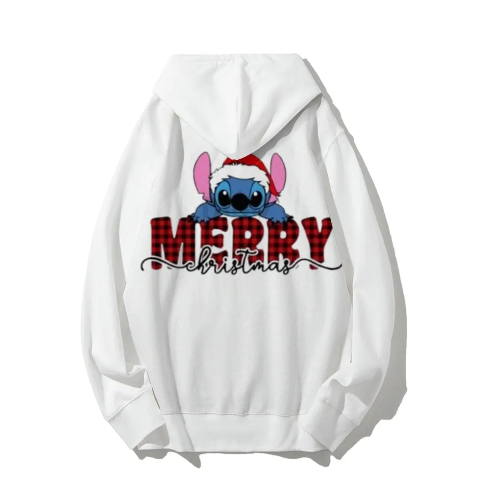 Merry Christmas Festival Graphic Pullover With Kangaroo Pocket Hoodies