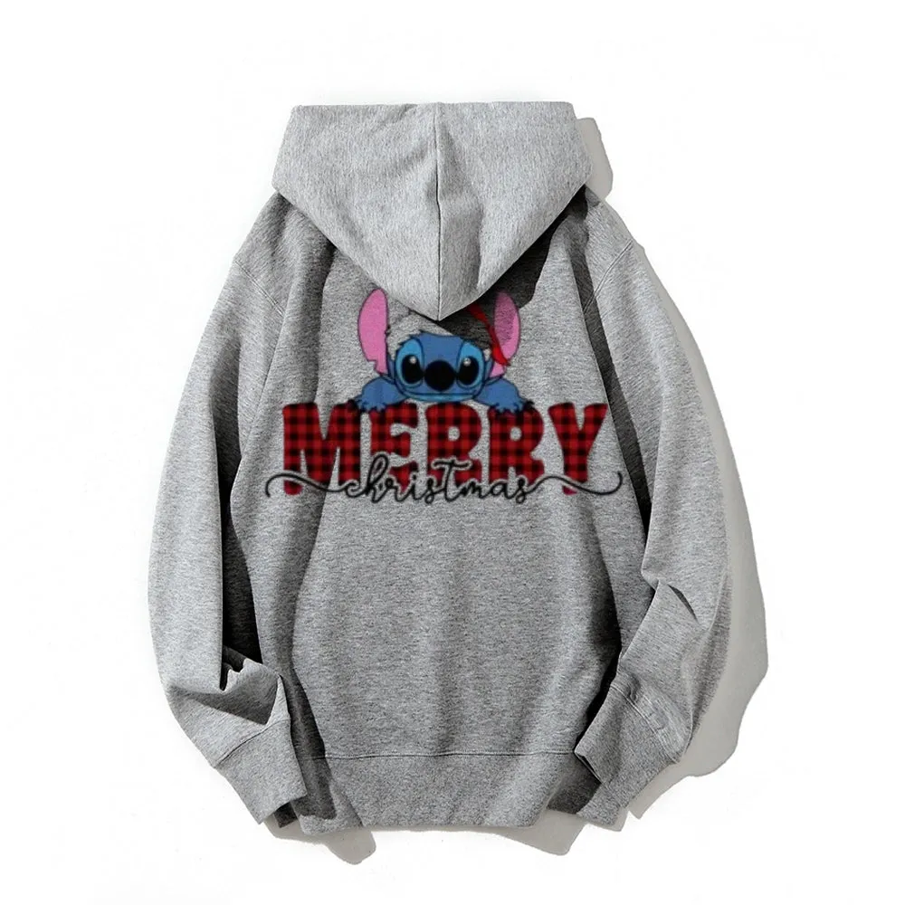 Merry Christmas Festival Graphic Pullover With Kangaroo Pocket Hoodies