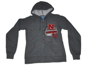 Nebraska Cornhuskers Champion Women Gray & Red Zip Up Hooded Jacket (M)