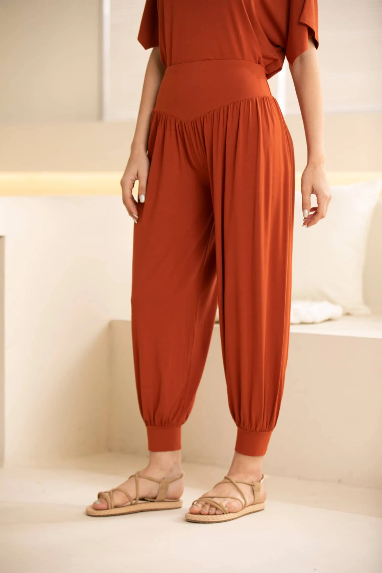 Orange by Fashion Village (Bamboo), V-76 Bamboo Ali Baba Pants