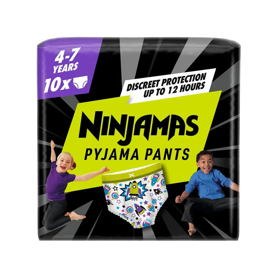 Pampers Ninjamas Pyjama Pants Boys Age 4-7 (17-30kg): 10 Pack