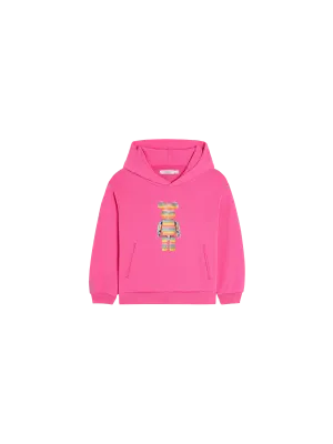 Pangaia x Haroshi BE@RBRICK™ Kids Hoodie—flamingo pink