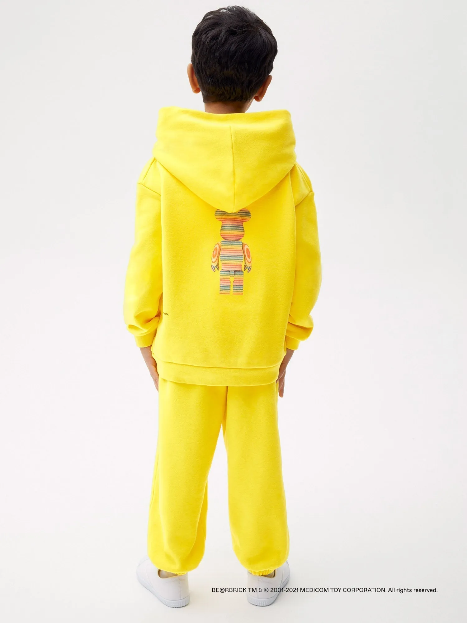 Pangaia x Haroshi BE@RBRICK™ Kids Hoodie—saffron yellow