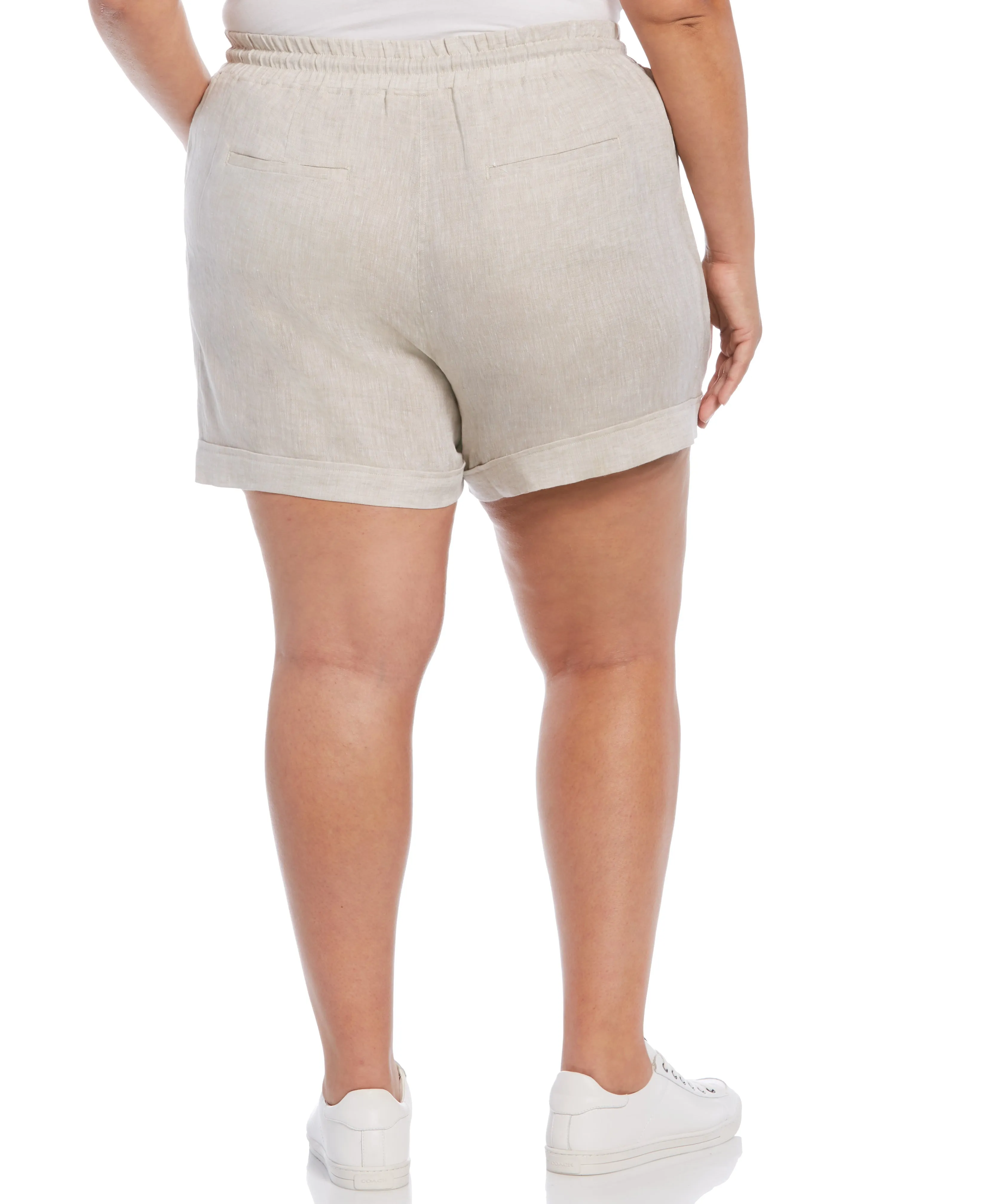 Plus Size Modern Fit Seamed Linen Short