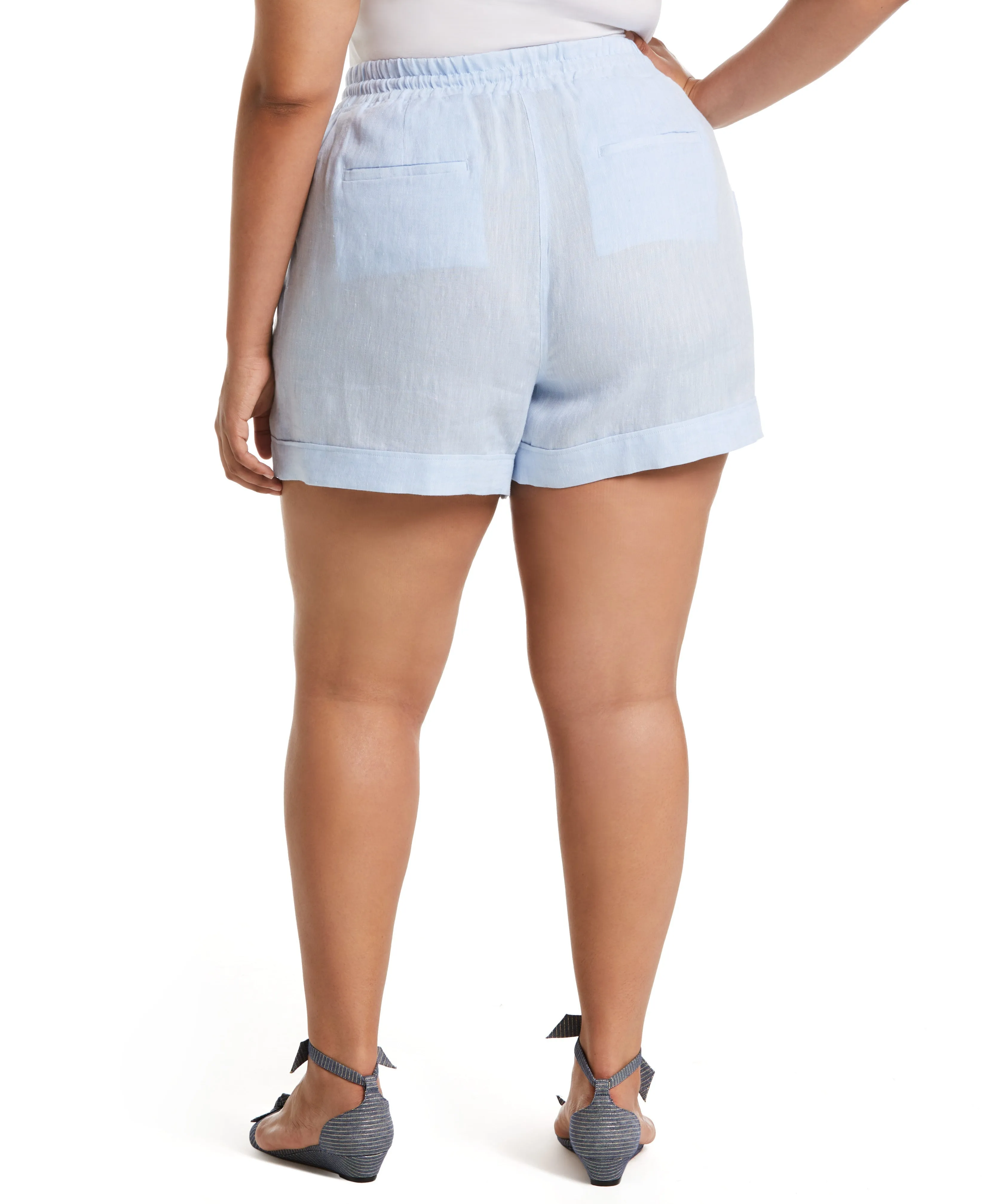 Plus Size Modern Fit Seamed Linen Short