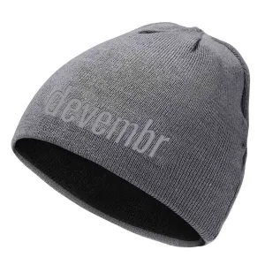 Reversible Beanie Hat (Black and Grey, Short Brim)