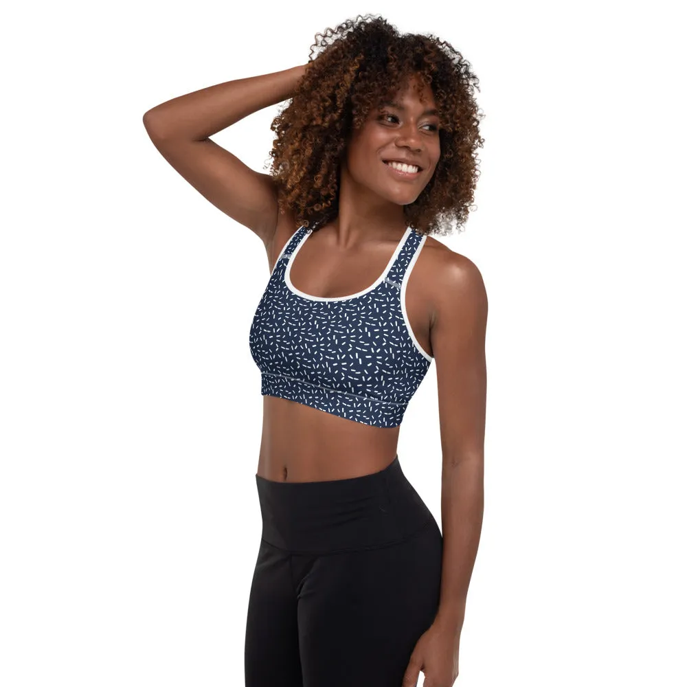 Sports Bra in Navy Speckle