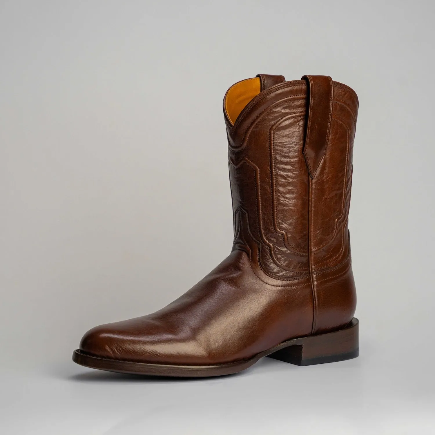 The Pendleton | Men's Roper Boot |  Natural Grain Calfskin Leather | Nicotine