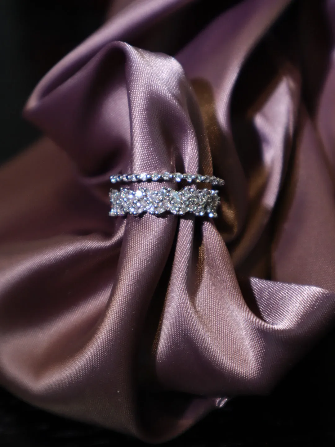 Thick Layers Diamond Ring