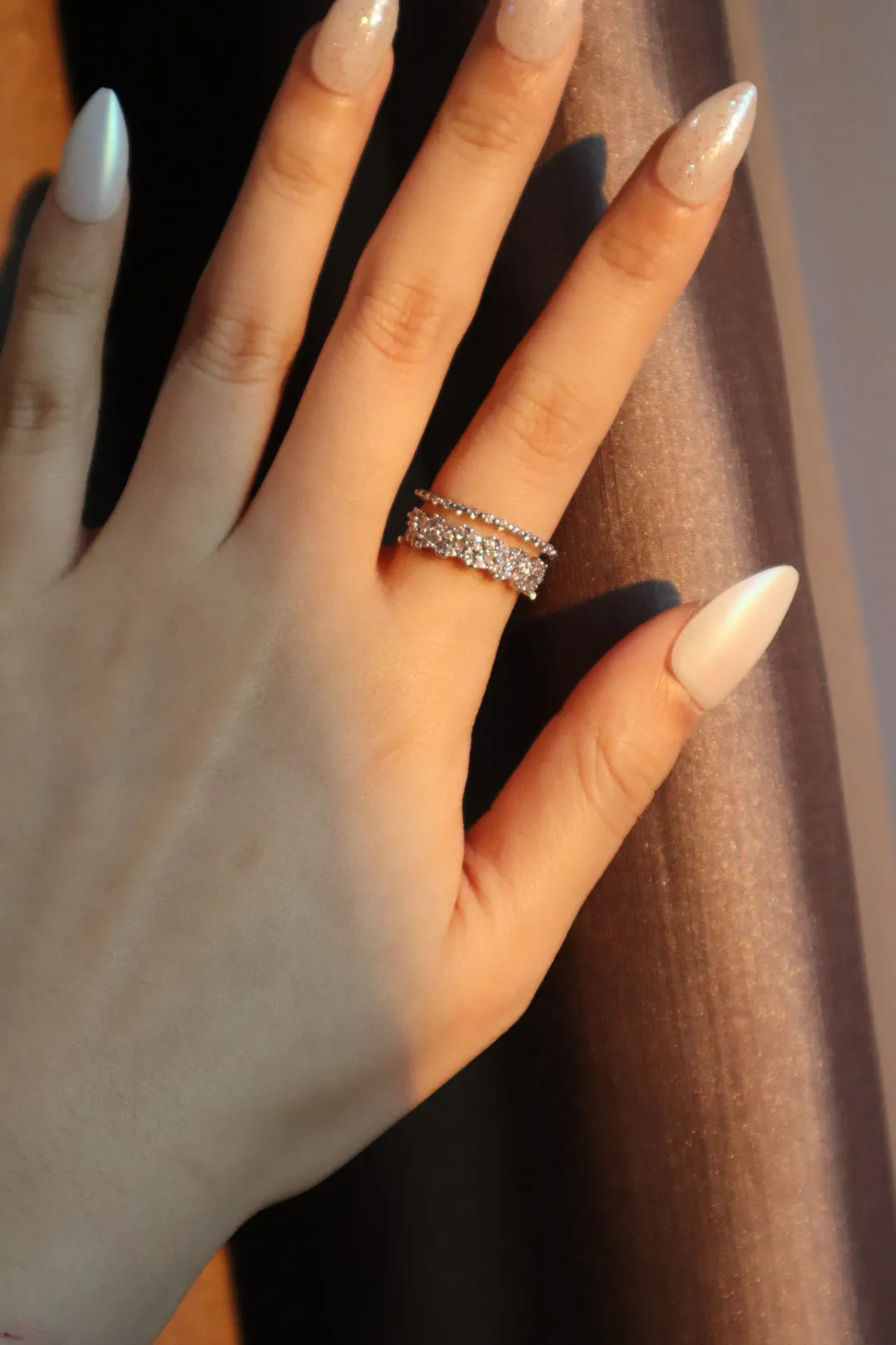 Thick Layers Diamond Ring