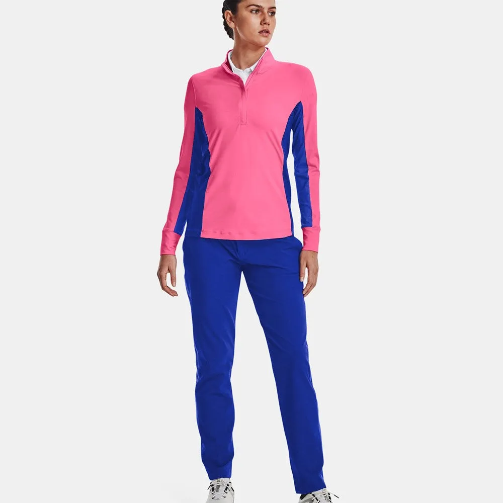 Under Armour Women's Storm Mid-Layer Golf 1/2 Zip - Pink Punk/Versa Blue