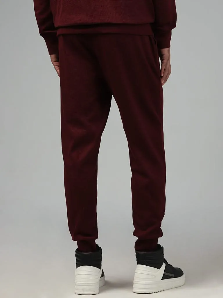 WES Lounge Solid Wine Relaxed-Fit Joggers