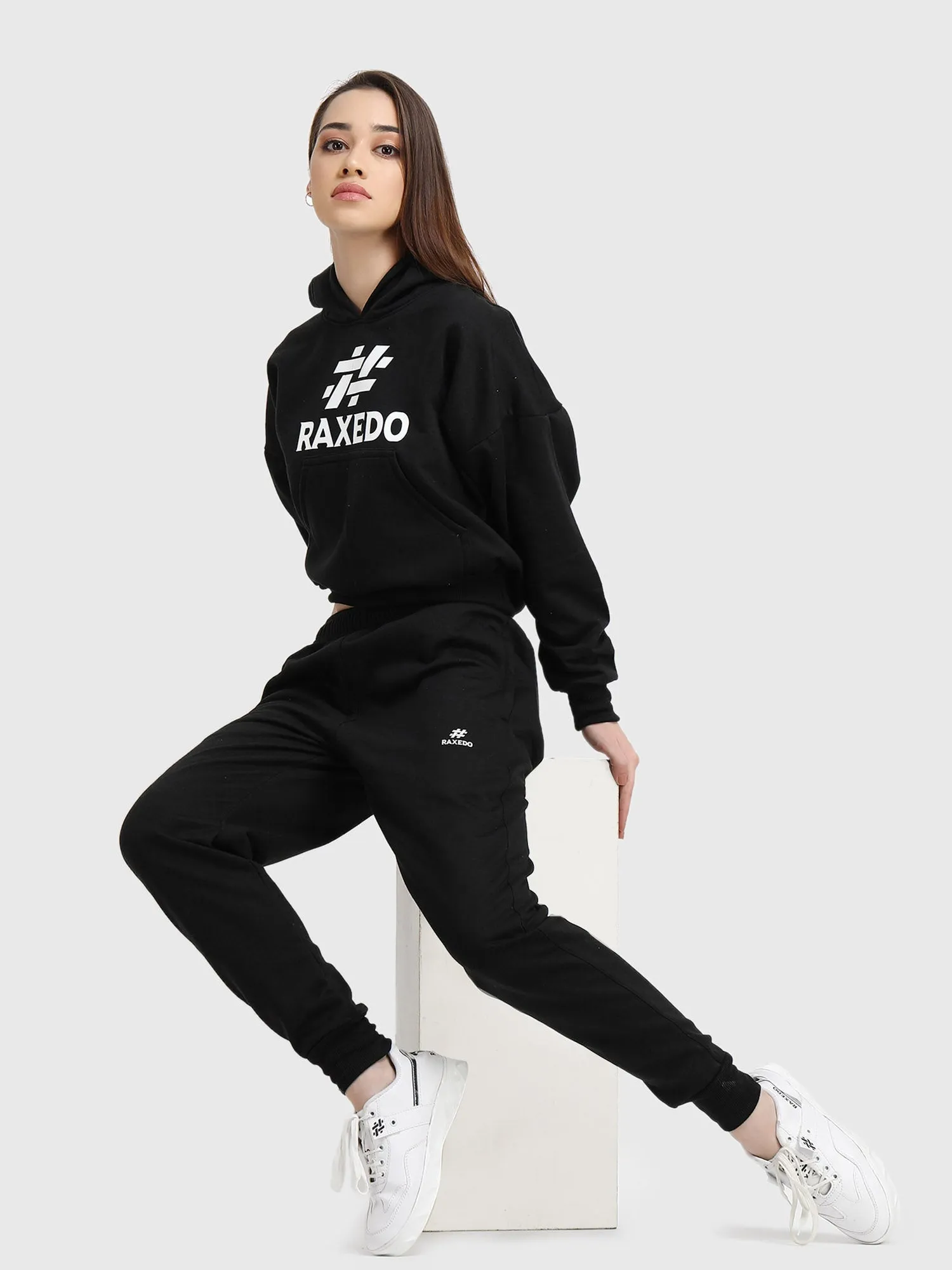 Women Hoodies Black - Cropped Hoodie