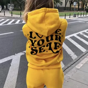 Women LOVE YOURSELF Graphic Hoodies